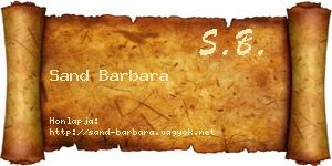 Sand Barbara névjegykártya